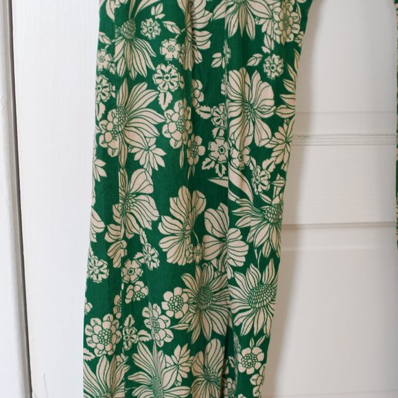 Sezane Floral Print Green Corduroy Trouser Pants - Picture 5 of 6